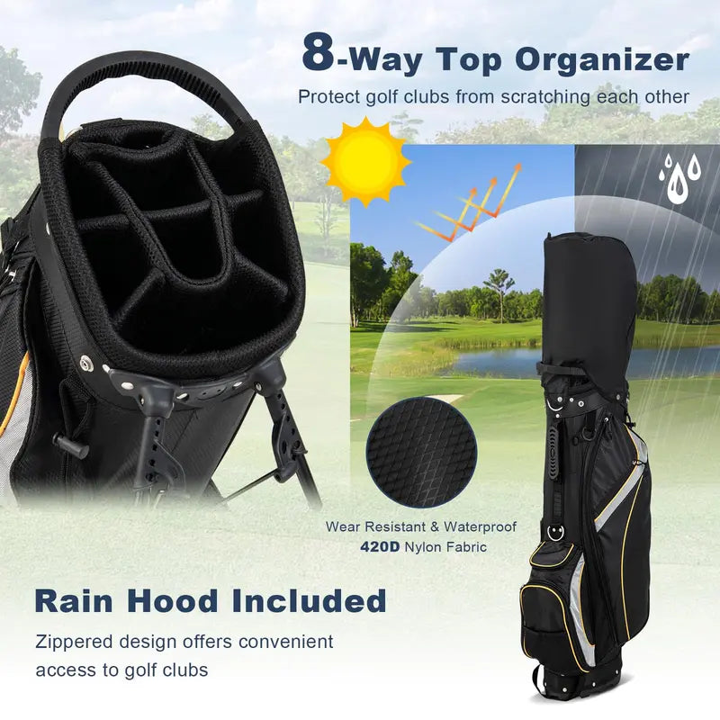 Lightweight Golf Stand Bag – 8-Way Top Divider for Club Organization