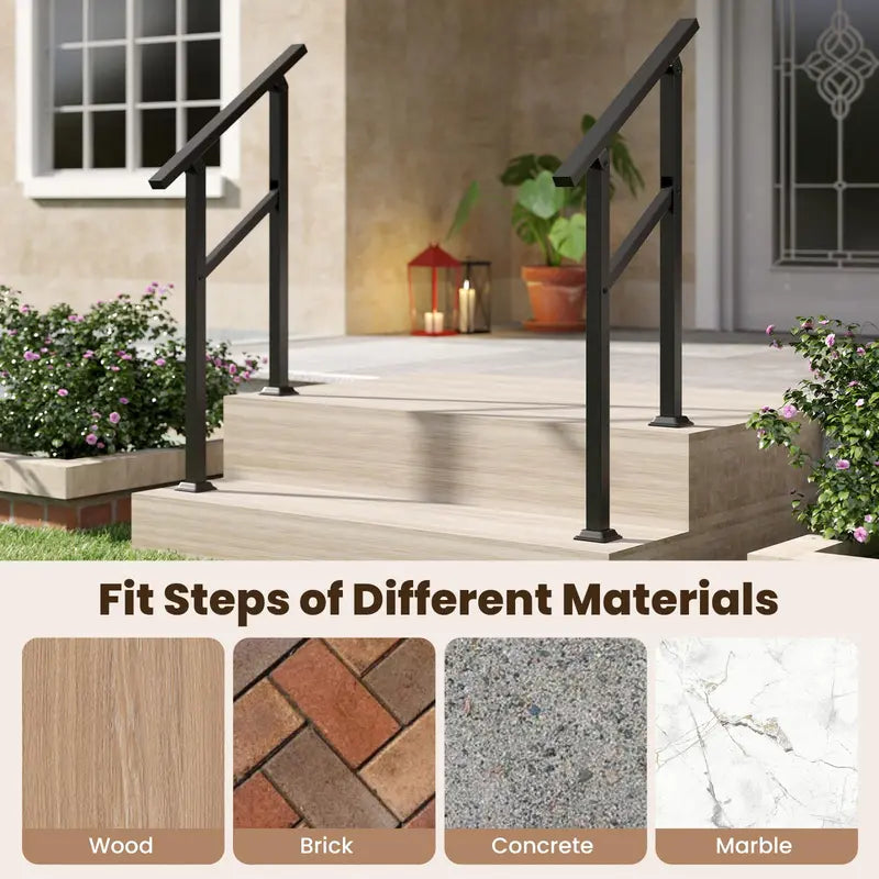 Space-Saving Adjustable Handrail for 0  Steps
