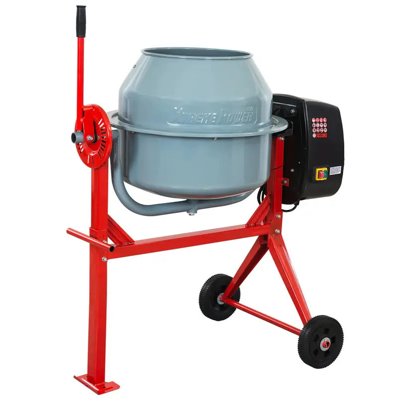 Portable 4-Cubic-Foot Electric Cement Mixer – 500W Mortar & Concrete Mixing Tool