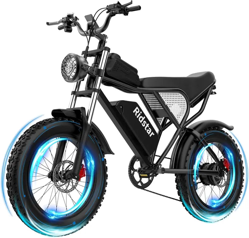 High-Speed 1000W–2000W Adult Electric Bicycle – 25–37MPH Variable Output, Rugged Fat-Tire Design