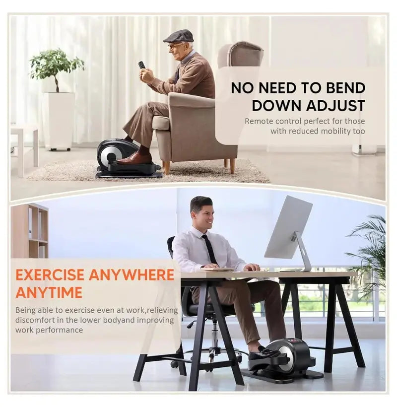Under-Desk Elliptical Machine  Fully Assembled Electric Foot Pedal Exerciser for Seated Cardio Workouts