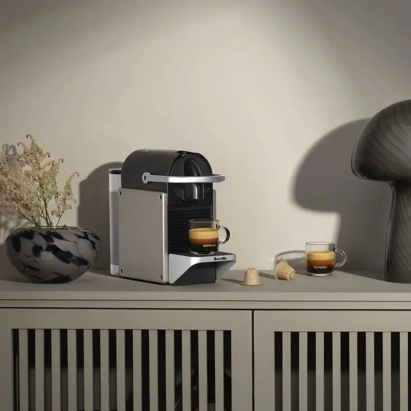 Nespresso Pixie Titan by Breville – Compact Espresso Machine with 19-Bar Pressure, Titanium Finish, BEC440TTN Model