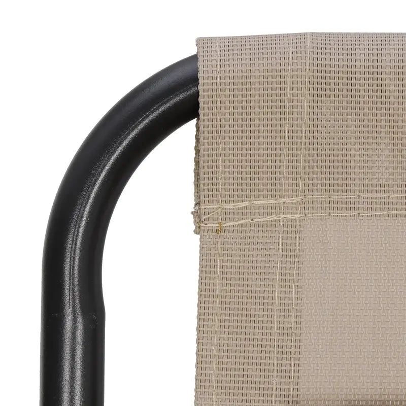 HomGarden Zero-Gravity Patio Chairs – 2-Pack Steel Frame Recliners in Neutral Beige