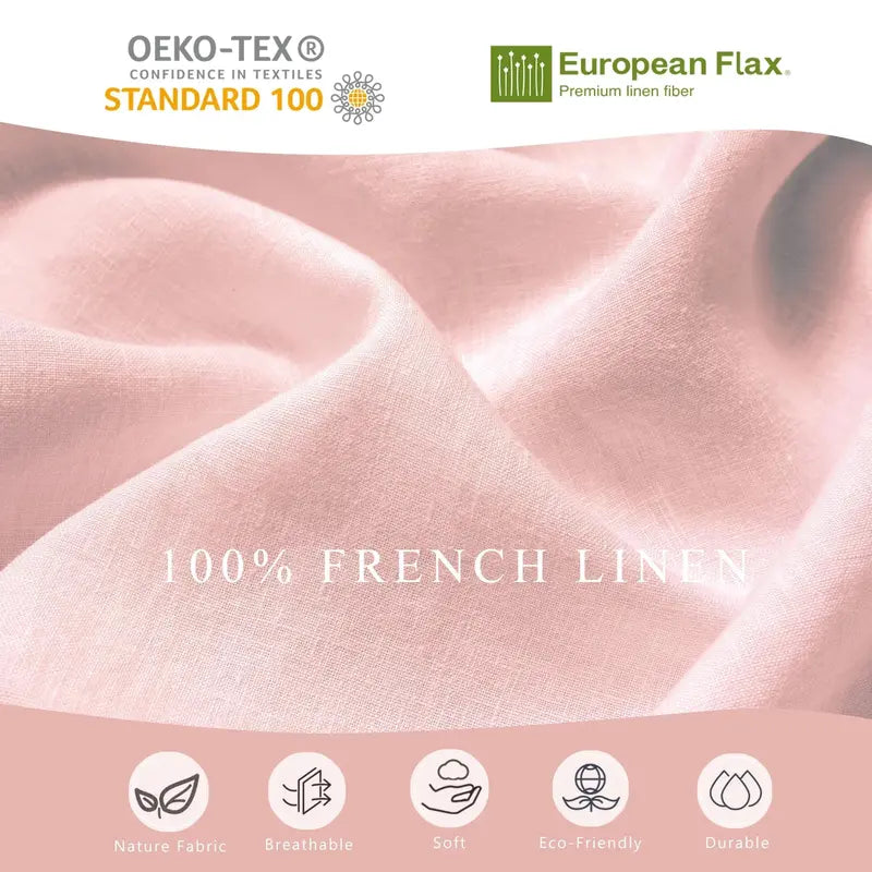 Natural-Linen Duvet Cover – Button Closure, Corner Ties, Breathable Fabric (Full/Queen Size)