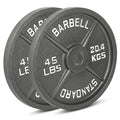 Iron Crush 45LB Olympic Weight Plates – Cast Iron, Hammertone Finish, Easy Grip, 2 Pack