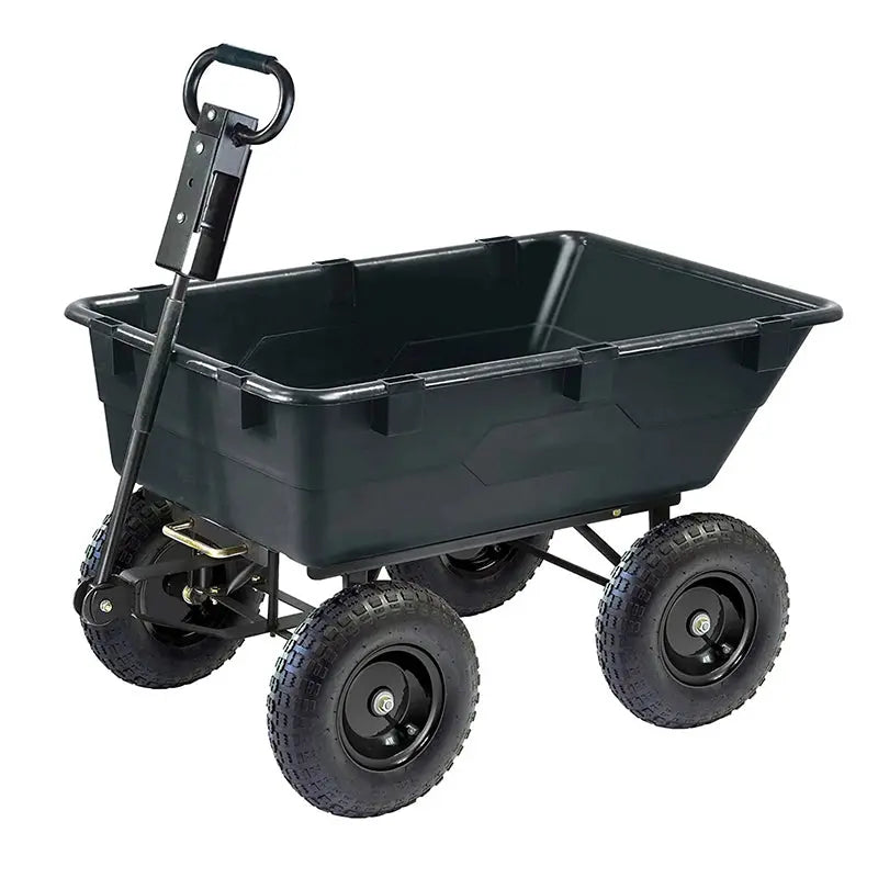 GOR866D Heavy-Duty Poly Dump Cart – 1,200-Lb Capacity, 40″ x 25″ Bed, 2-in-1 Convertible Handle