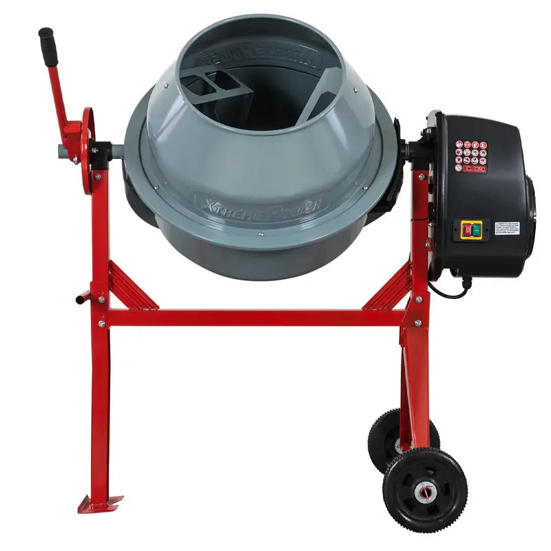 Portable 4-Cubic-Foot Electric Cement Mixer – 500W Mortar & Concrete Mixing Tool