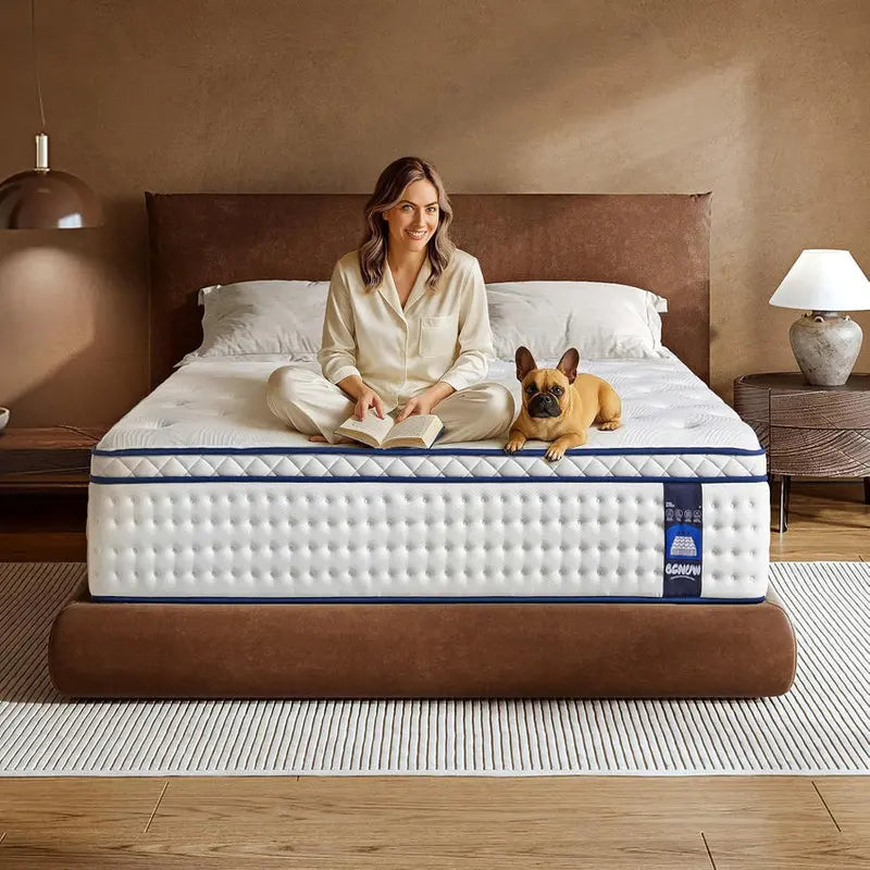 King-Size 14-Inch Hybrid Mattress – Medium-Firm Support with Layered Foam & Pocketed Coil System