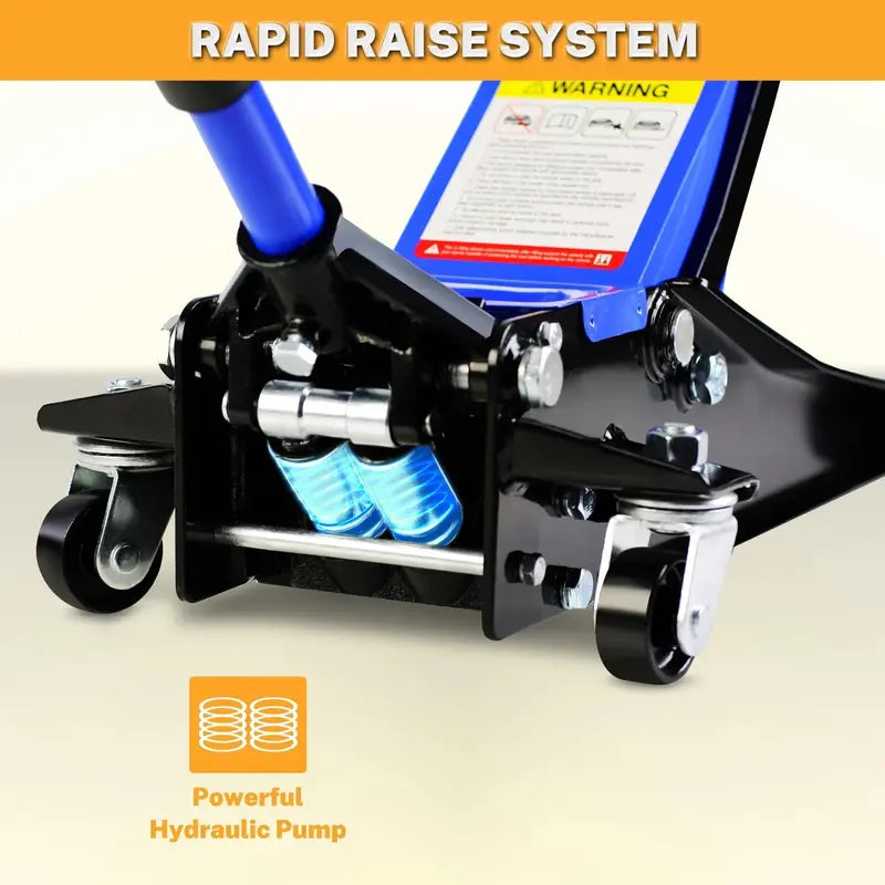 Low-Profile 4-Ton Floor Jack – Dual-Piston Trolley Lift, 4″–21″ Range, 8000 lb Capacity