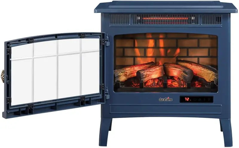 Freestanding Electric Fireplace Heater with Realistic 3D Flame Effect – Covers Up to 1,000 Sq. Ft