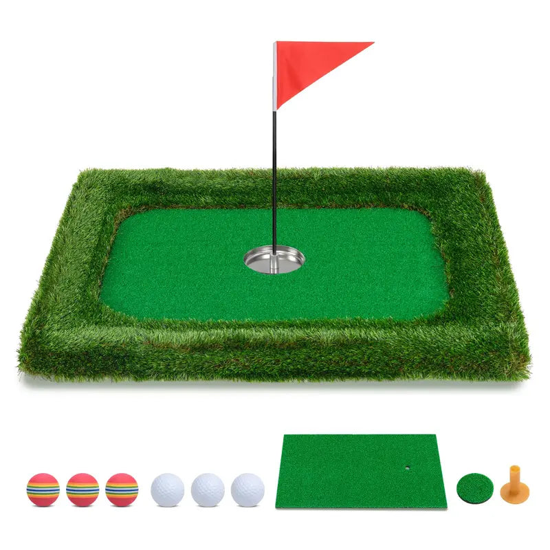Large Rectangular Floating Golf Mat – Pool Chipping Green with Hitting Area, No Balls Included (37.5″ x 25.5″)