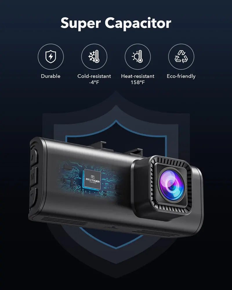 REDTIGER Dash Cam Front Rear, 4K/2.5K Full HD Dash Camera for Cars