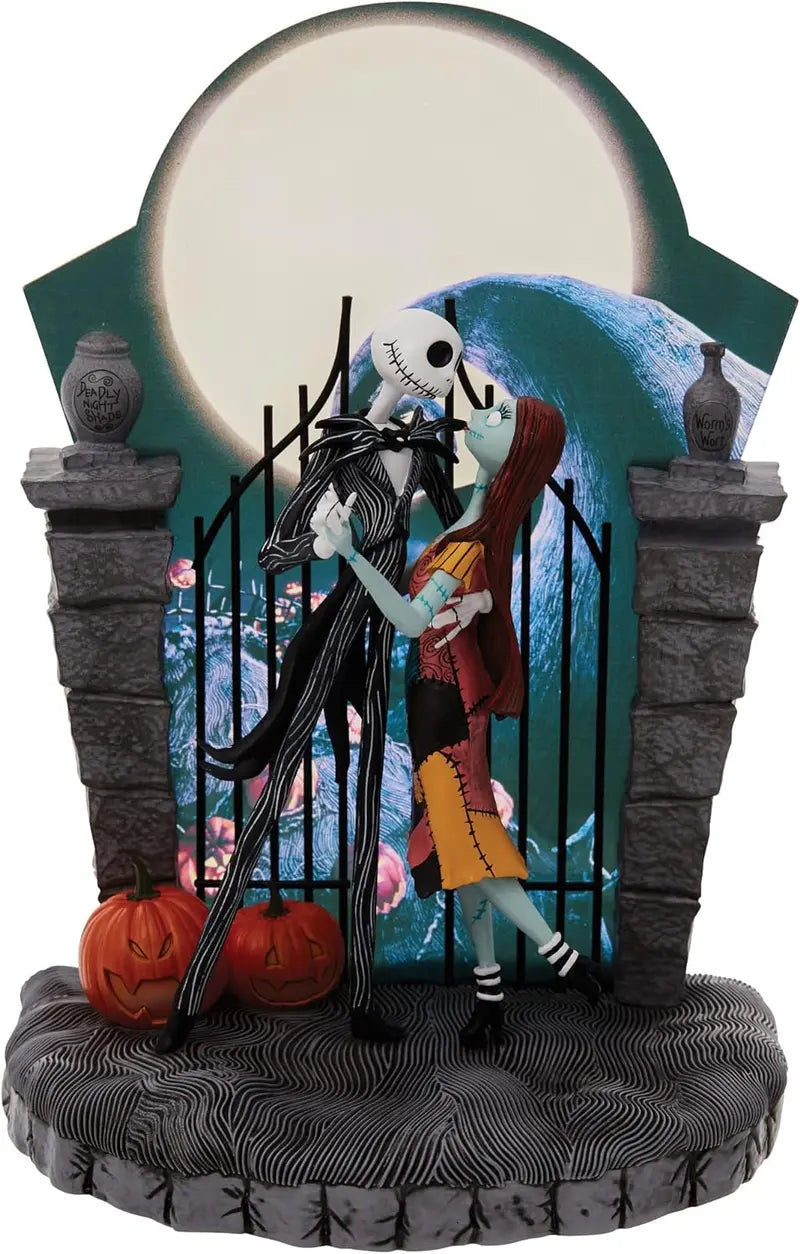 Nightmare Before Christmas Jack and Sally Dancing Light Sculpture – 9-Inch Animated Statue