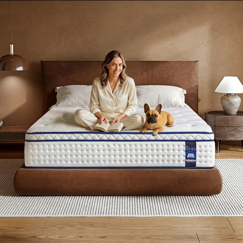 King-Size 14-Inch Hybrid Mattress – Medium-Firm Support with Layered Foam & Pocketed Coil System