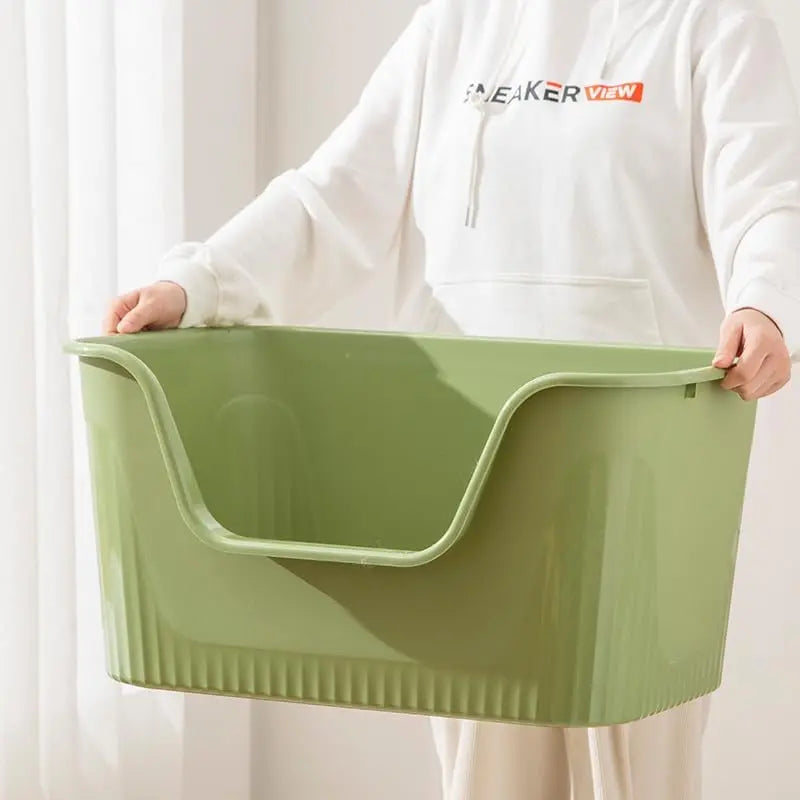 Extra Large 25.27″x17.83″x13.11″ Anti-Splashing Multi-Cat Litter Box – Grey, Tool-Free Assembly