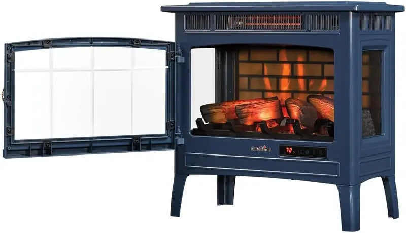 Freestanding Electric Fireplace Heater with Realistic 3D Flame Effect – Covers Up to 1,000 Sq. Ft