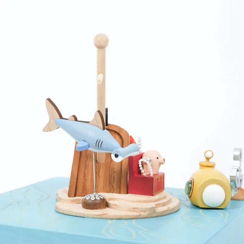 Treasure Hunt Wooden Music Box  Handcrafted Melodic Keepsake with Decorative Design