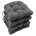 Blazing Needles 16-inch Solid Micro Suede U-Shaped Tufted Chair Cushions (Set of 4)