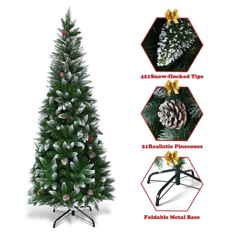 Slender Pencil-Style Artificial Christmas Tree  Available in 5ft, 6ft, and 7.5ft Heights