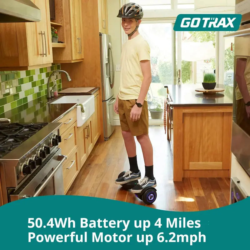 Gotrax EDGE Hoverboard, 6.5″ LED Wheels, Dual Motors, UL2272 Certified, 6.2mph, Self-Balancing, Black