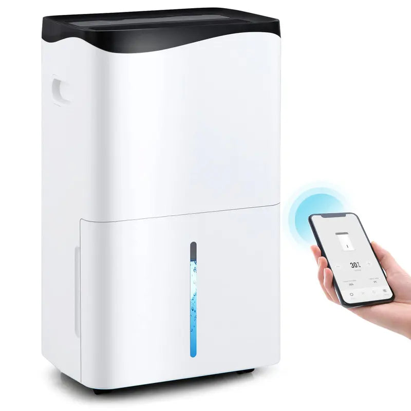 Smart 100-Pint Dehumidifier  Wi-Fi Enabled App Control, Alexa Compatibility & Coverage up to 5500 Sq. Ft.