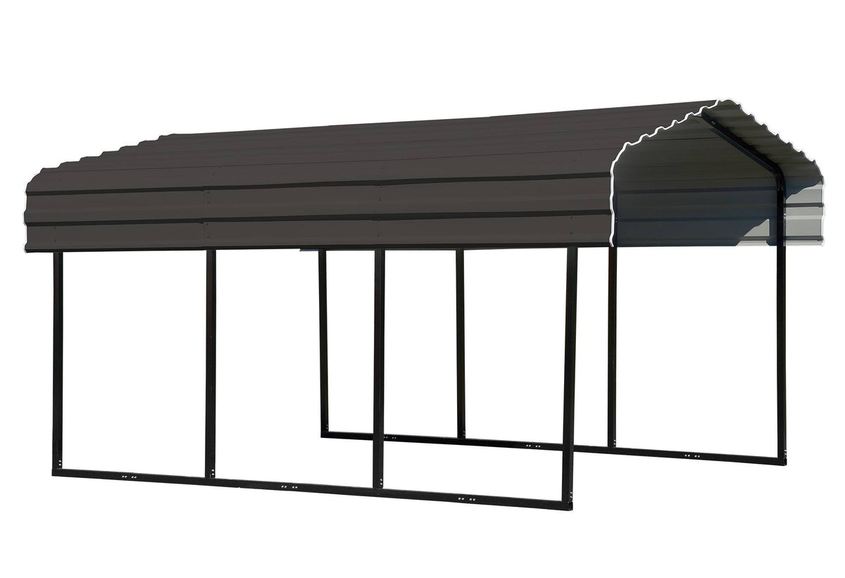 Arrow Steel Carport 10 x 15 x 7 ft. Galvanized Charcoal