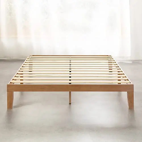 Mellow Naturalista Classic   12 Inch Solid Wood Platform Bed with Wooden Slats