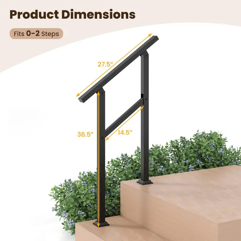 Space-Saving Adjustable Handrail for 0  Steps