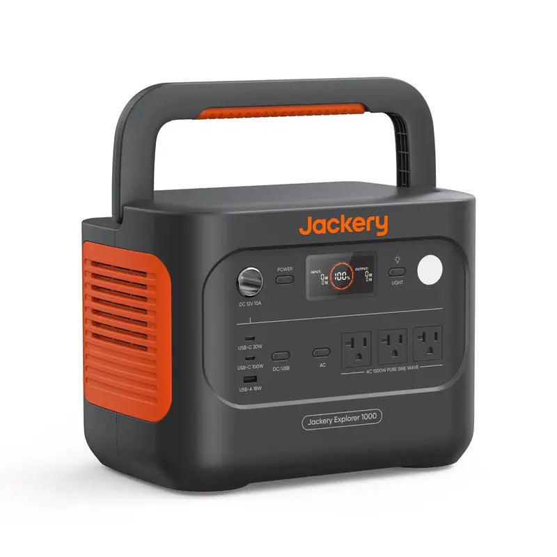 Jackery Explorer 1000 v2 Portable Power Station, 1500W AC Output, Fast Charging, 1070Wh Capacity, Smart App Control, Compact Design