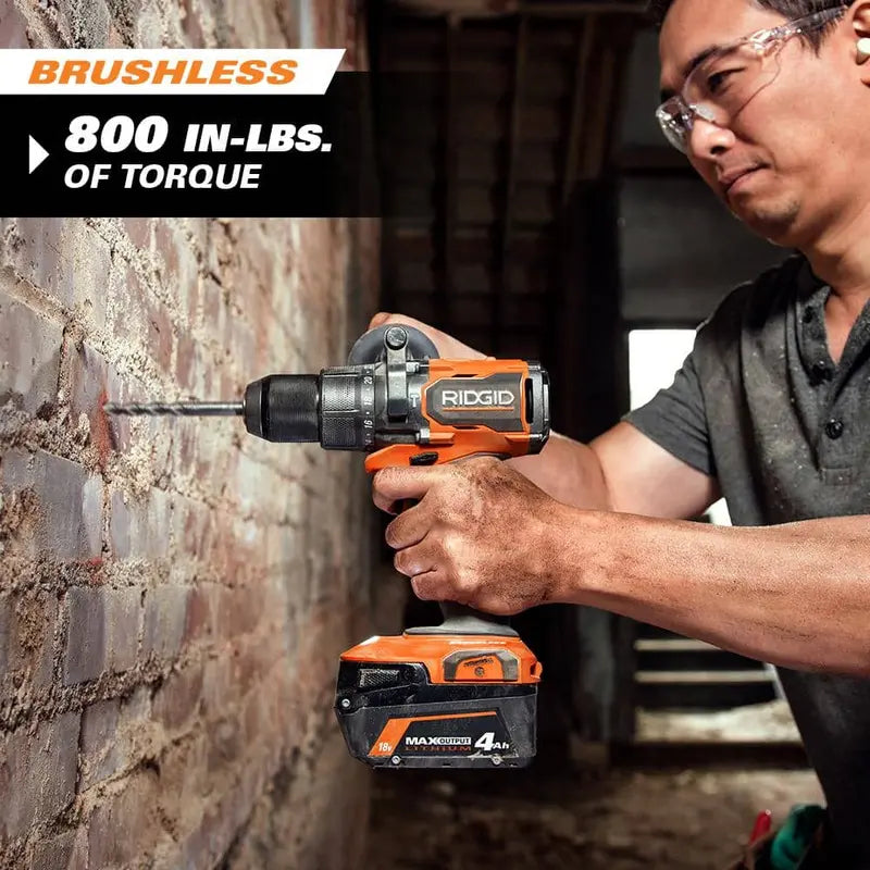 RIDGID 18V Brushless Cordless 1/2 in. Hammer Drill/Driver (Tool Only) R86115B