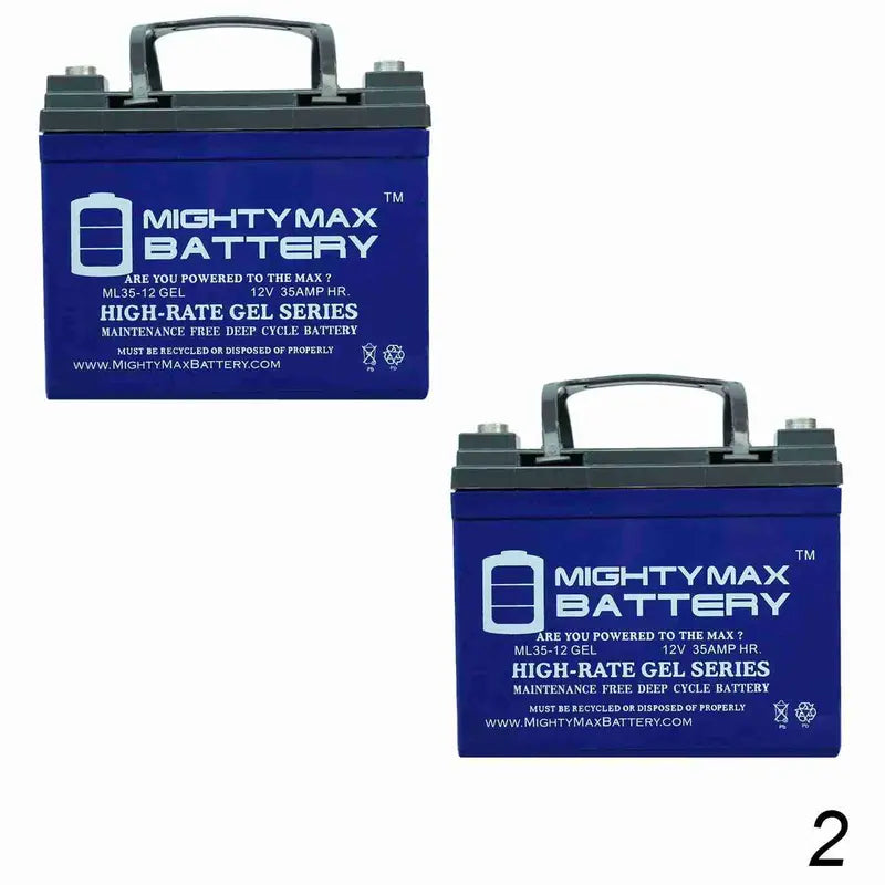 Mighty Max 12V 35Ah Gel Battery – Replacement for Invacare Pronto M50/M51/M61/M71 – 2-Pack