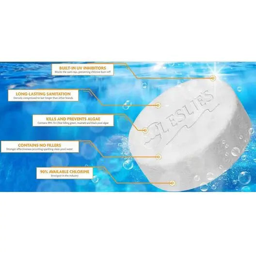 Leslie's Jumbo 3-Inch Chlorine Pool Tablets – 20-Lb Bucket for Extended Sanitization