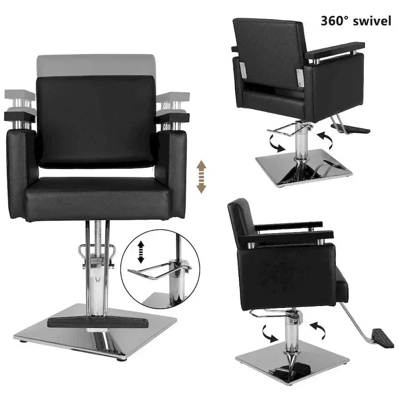 Hydraulic Barber Chair for Salon Use – Adjustable Styling Station with Footrest