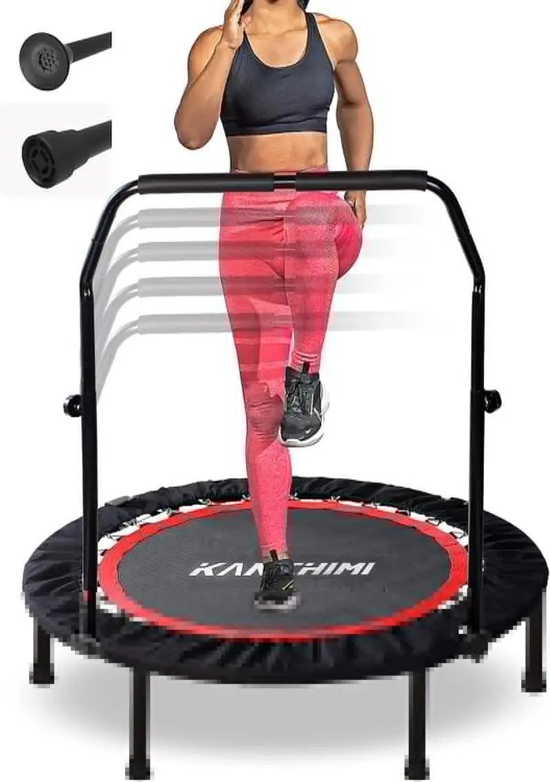Kanchimi Foldable Mini Rebounder Trampoline – 40″ or 48″ Indoor Exercise Trampoline with Handle & 330 lb Weight Capacity