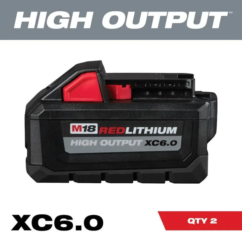 Milwaukee M18 18-Volt Lithium-Ion High Output 6.0Ah Battery Pack (2-Pack) 48-11-1862