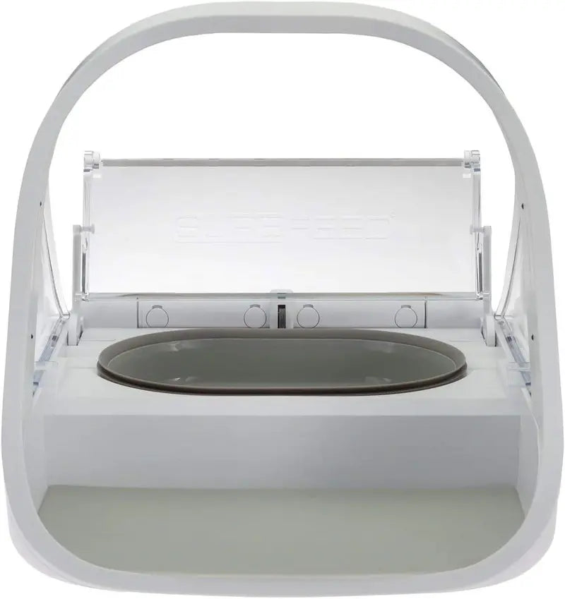 Microchip-Activated Automatic Pet Feeder — Dual-Compartment Design for Wet or Dry Food, Includes Bonus Towel