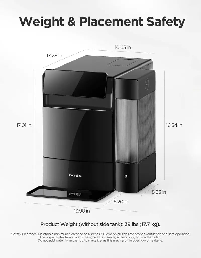 GoveeLife Smart Nugget Ice Maker Pro – 60 lbs/Day, 6-Minute First Ice, AI NoiseGuard & App Control