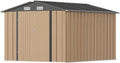 Greesum 6x4ft Lockable Patio Storage Shed – Galvanized Steel Garden Utility Shed