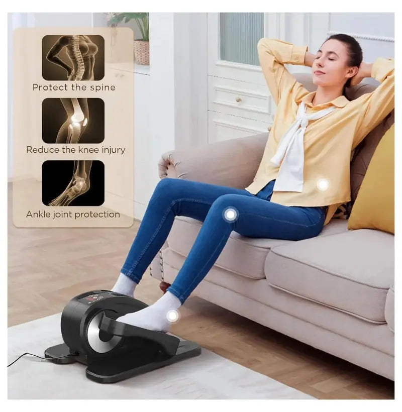 Under-Desk Elliptical Machine  Fully Assembled Electric Foot Pedal Exerciser for Seated Cardio Workouts