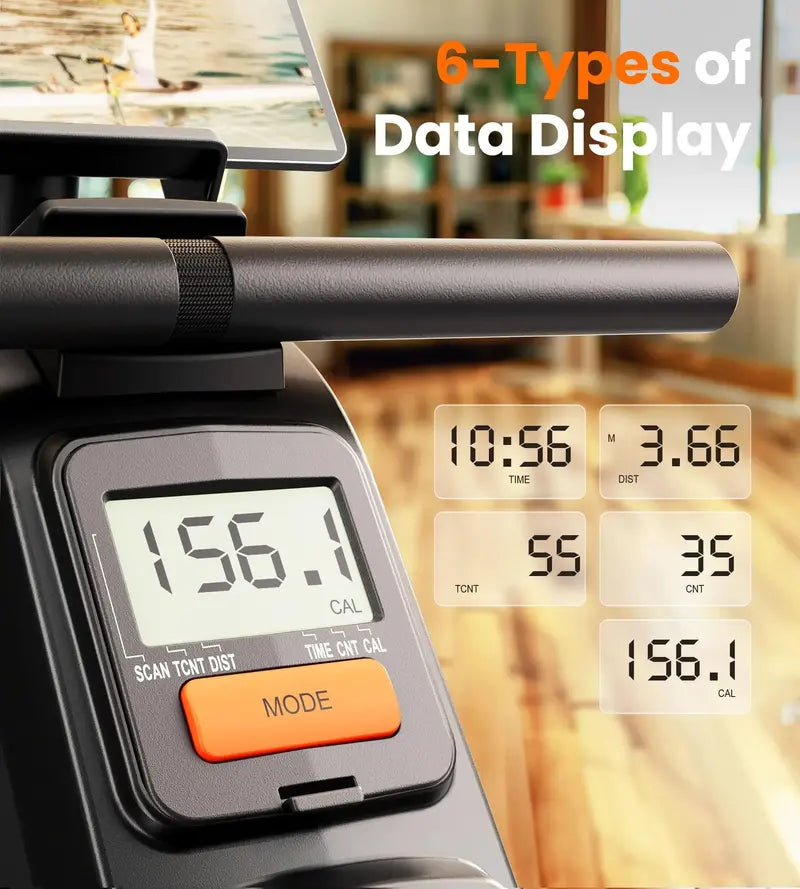 YOSUDA Magnetic Rowing Machine, 350 LB Capacity, Silent & Durable, LCD Monitor, Space-Saving Design