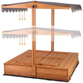 Morgete 47  Outdoor Sandbox for Kids with Lid and Bench