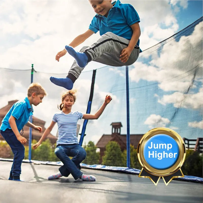 SEGMART 10Ft Kids Trampoline with Enclosure, Ladder & Basketball Hoop – Blue, Weather-Resistant Steel