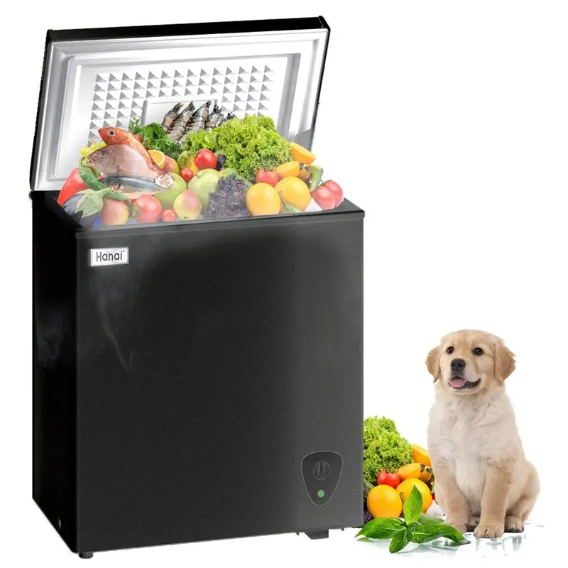 Wanai Chest Freezer, 3.5 Cubic Deep Freezer with Top Open Door and Removable Storage Basket