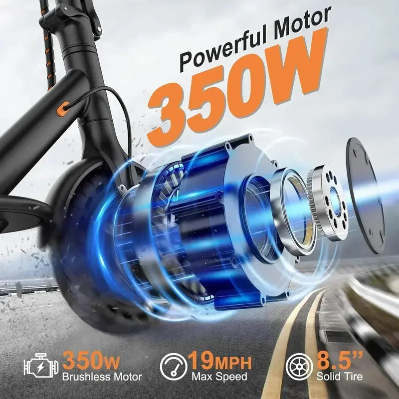 High-Performance Electric Scooter – 350W/500W Motor, 8.5″/10″ Solid Tires, 19–22 MPH Top Speed