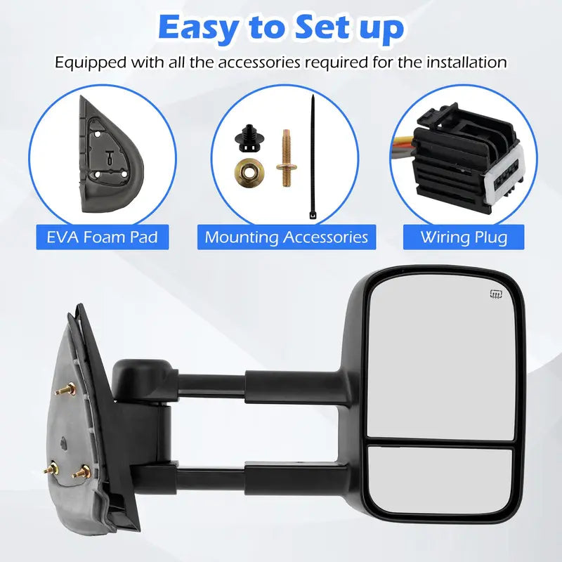 Heated Trailer Mirrors for 2003–2006 Chevrolet Silverado & GMC Sierra Trucks