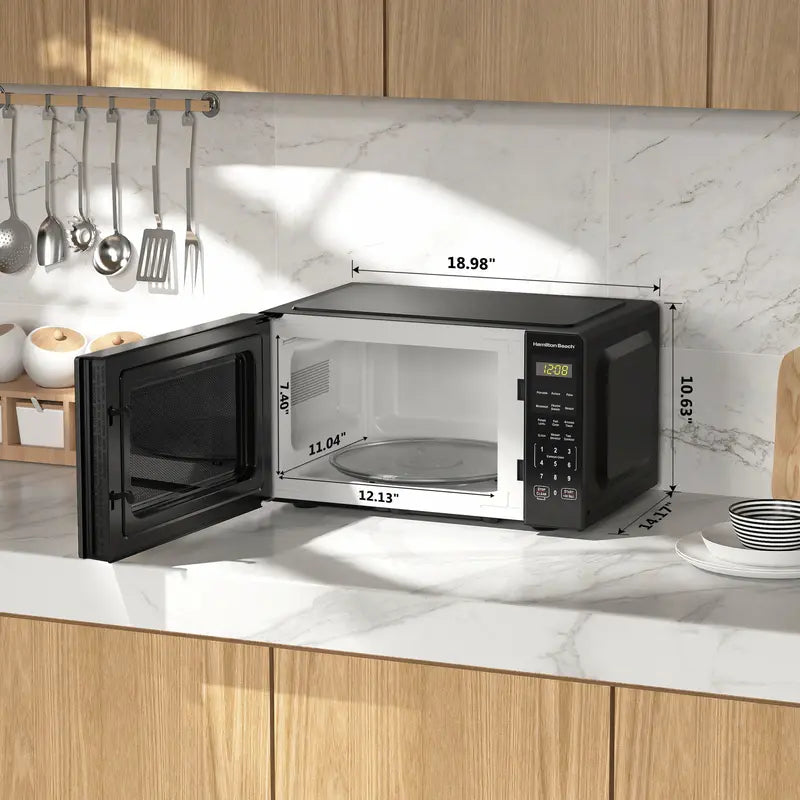 Hamilton Beach 0.9 Cu Ft Countertop Microwave – 900W Stainless Steel with Sensor Cooking & LED Display