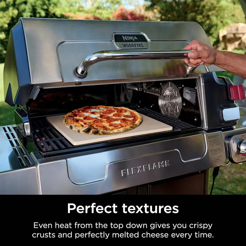 Ninja PG301 FlexFlame Grill & Smoker – 5-in-1 Electric/Propane BBQ System with Digital Controls, Griddle, Pizza Maker & Stainless Finish