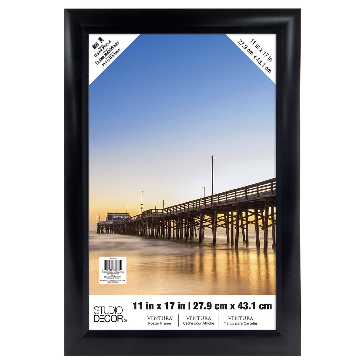 Ventura Poster Frame by Studio Dcor, Size: 11 x 17, Black