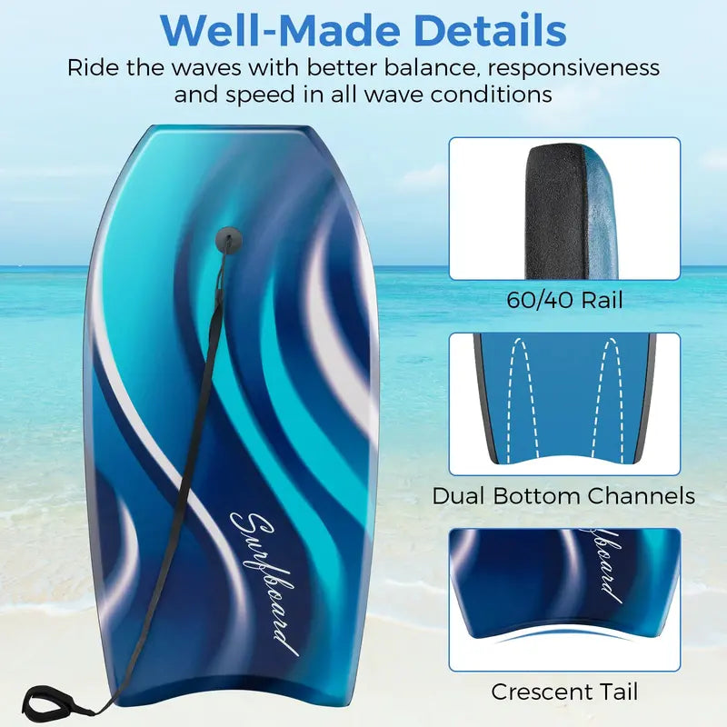 Lightweight Bodyboards for Beach Use – 33″, 37″, and 41″ Sizes for All Ages