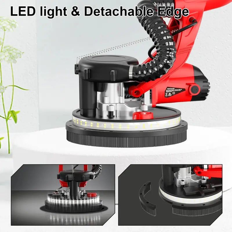 IMQUALI 750W Dustless Drywall Sander with 7 Variable Speeds, LED Light, Dust Collection & Extension Pole